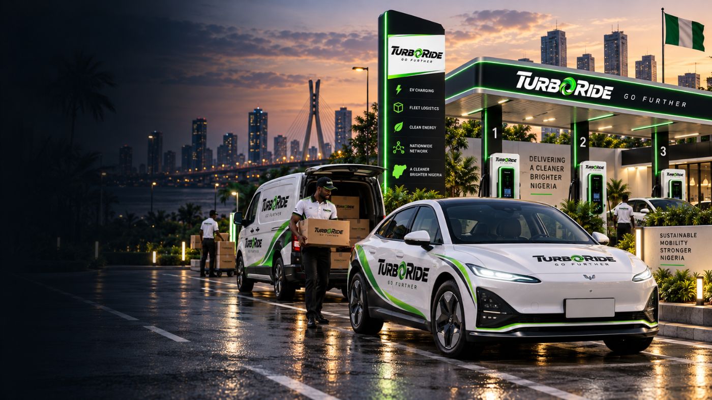 Turboride logistics van loading parcels at a TurboStation